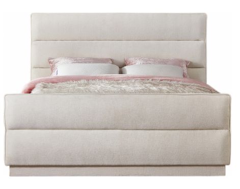 Meridian Furniture Paxton Cream Queen Upholstered Panel Bed-1