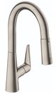 Hansgrohe Talis S Steel Optic 2-Spray Pull-Down Prep Kitchen Faucet-0