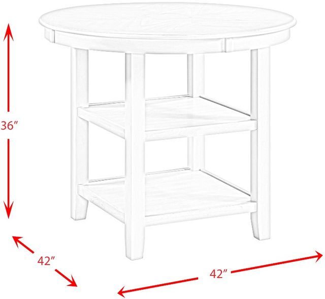 Elements International Amherst 5-Piece Bisque Counter Dining Set-3
