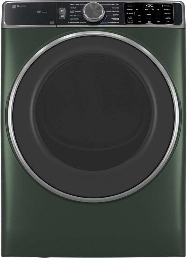 GE Profile™ 7.8 Cu Ft. Jade Green Front Load Gas Dryer-0