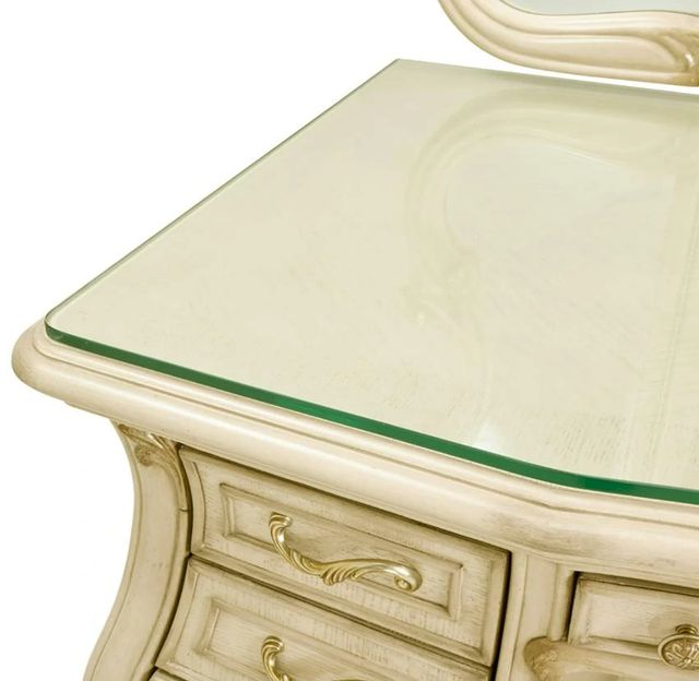 Michael Amini® Platine De Royale Champagne Vanity Desk and Mirror-4