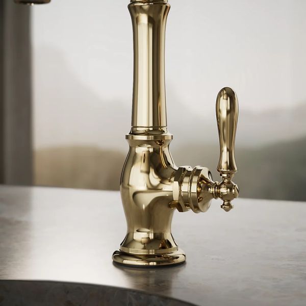 KOHLER® Artifacts® Vibrant French Gold Single-Handle Bar Sink Faucet-3