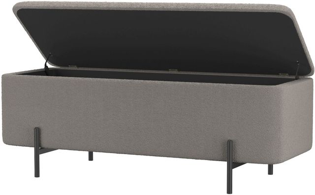 Worldwide Homefurnishings Inc. Erzo Black/Warm Grey Storage Ottoman Bench-1