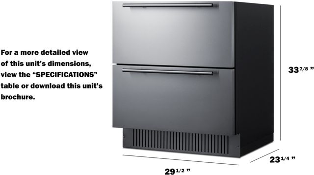 Summit® 30" Panel Ready Refrigerator Drawers-8