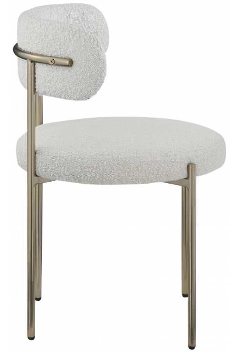 Meridian Furniture Beacon Cream/Brushed Brass Boucle Upholstered Dining Chair-2