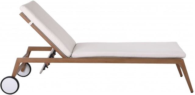Meridian Furniture Maui BrownCream Aluminum Outdoor Patio Adjustable Lounge Chair-3
