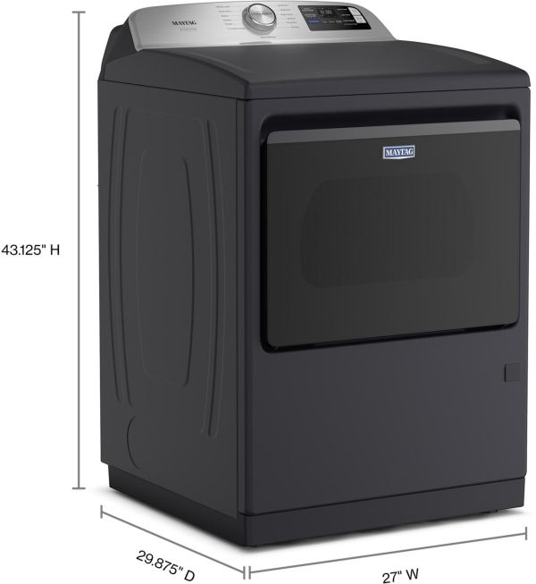 Maytag® 7.4 Cu. Ft. Midnight Steel Pet Pro Electric Dryer with Extra Power and Sanitize Cycle-2