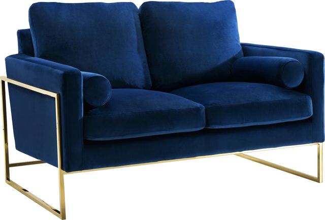 Meridian Furniture Mila Navy Velvet Loveseat-0