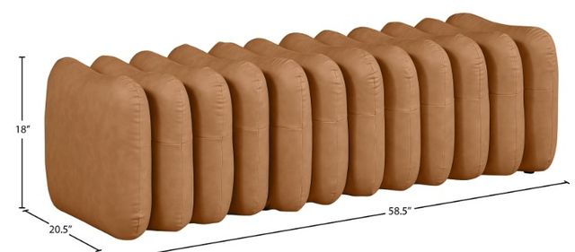 Meridian Furniture Atticus Cognac Upholstered Bench-3