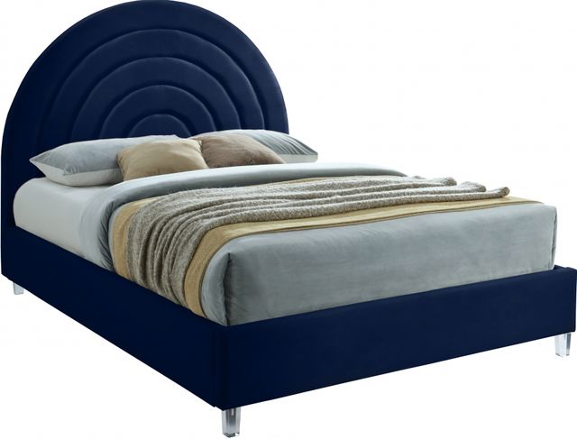 Meridian Furniture Rainbow Navy King Upholstered Panel Bed-0