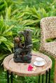 A & B Home Aged Brown 4-Tier Broken Pot Outdoor Water Fountain-5