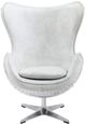ACME Furniture Brancaster Aluminum/Vintage White Leather Swivel Accent Chair-3