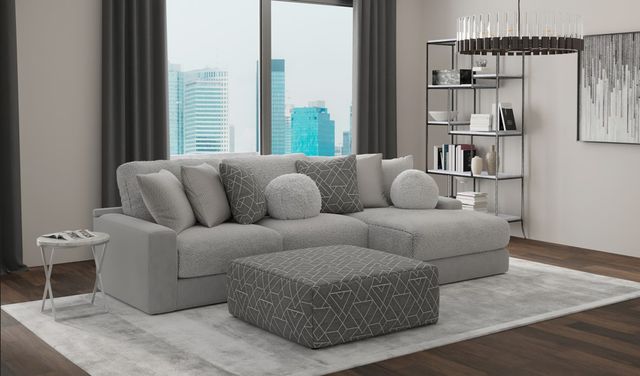 Jackson Furniture Canyon 3-Piece Gray/Platinum/Zinc Right-Arm Facing Sectional and Ottoman-1