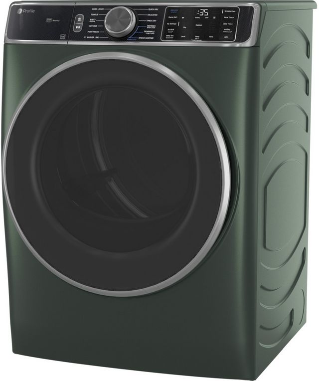 GE Profile™ 7.8 Cu Ft. Jade Green Front Load Gas Dryer-3