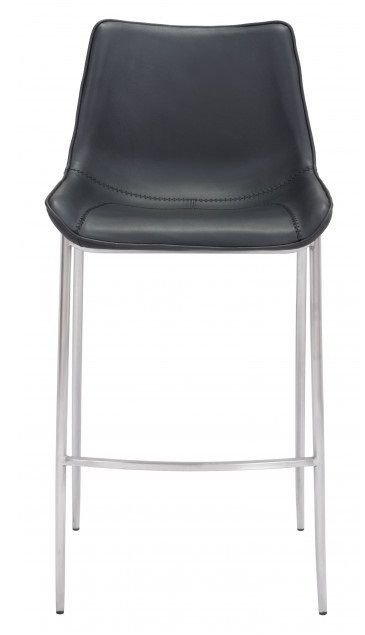 Zuo® Modern Magnus Black/Silver Bar Chair-0