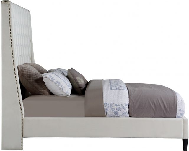 Meridian Furniture Fritz Cream Queen Upholstered Panel Bed-2