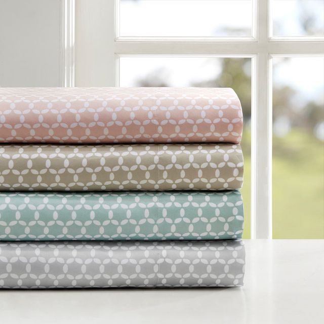 Olliix by Madison Park Blush Twin 3M Microcell Print Sheet Set-4