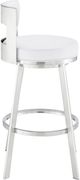 Armen Living Flynn Brushed Stainless Steel/White Swivel Counter Stool-4