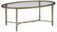 Magnussen Home® Copia Glass Top Demilune Cocktail Table with Antiqued Tint Metal Base-0
