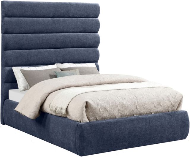 Meridian Furniture Adam Navy 71" Full Upholstered Panel Bed-0