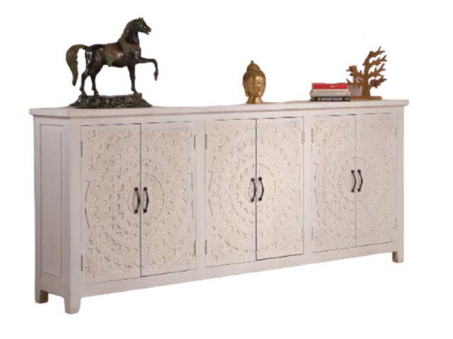 Jaipur Furniture Carved Lace White 6-Door Sideboard-1