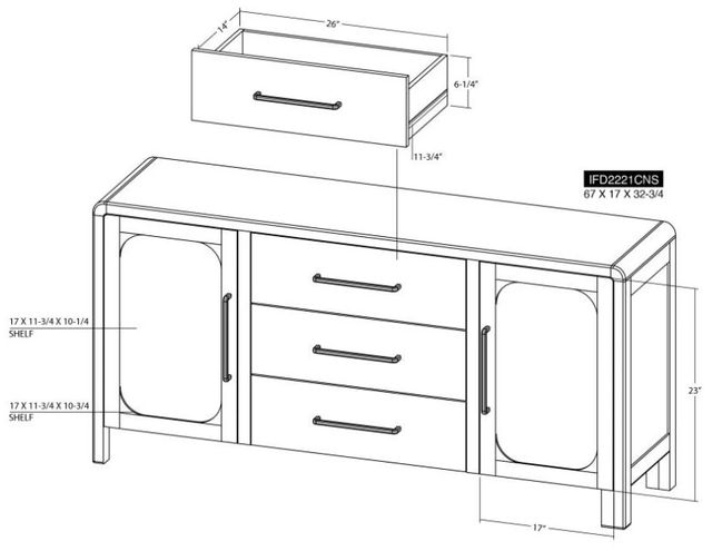 International Furniture Direct Tamesis Brown Console-2