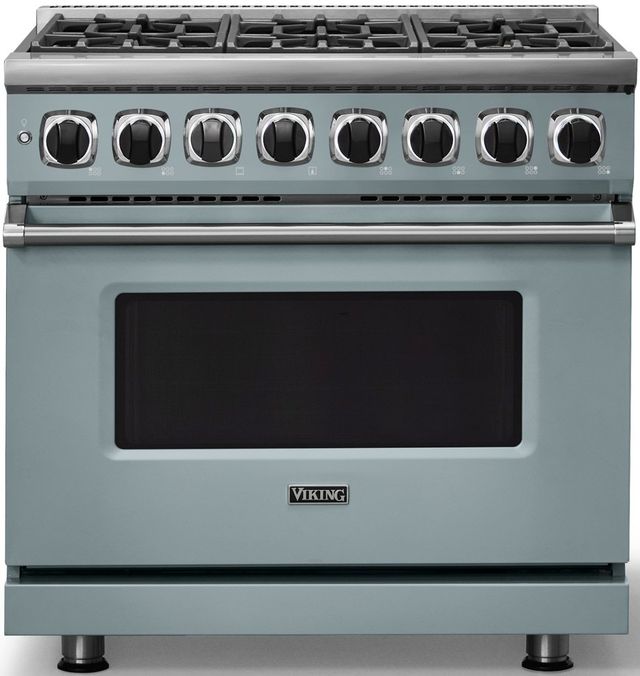 Viking® 7 Series 36" November Sky Pro Style Dual Fuel Range-2