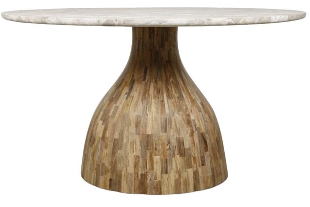 Home Trends & Design Solomon Capri Beige Dining Table with Natural Base-0