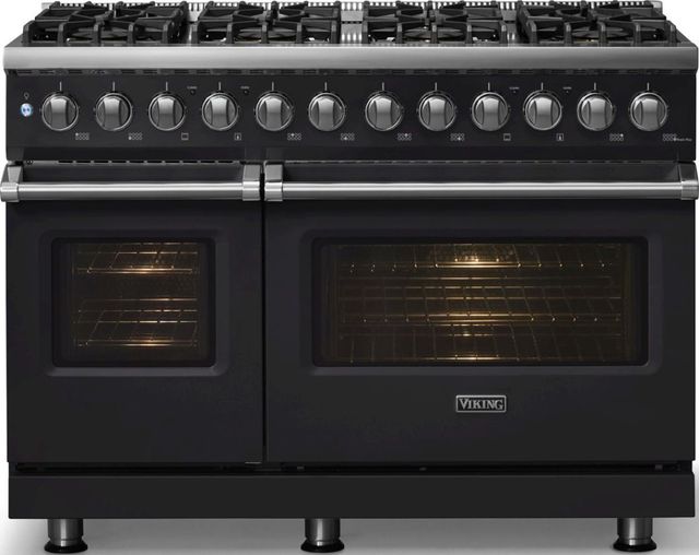 Viking® 5 Series 48" Onyx Pro Style Dual Fuel (LP) Range with Polished Chrome Trim-2