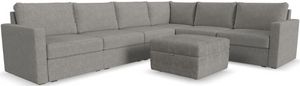 front view of the Flex by Flexsteel® 7-Piece Pebble Sectional with Storage Ottoman