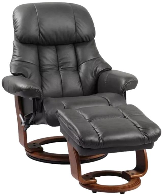 BenchMaster High Line Nicholas Charcoal Gray Chair and Ottoman Set-0