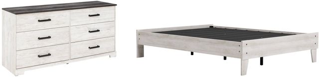 Signature Design by Ashley® Shawburn 2-Piece Whitewash/Charcoal Gray Full Platform Bed Set-0