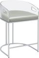 Coaster® Thermosolis 2-Piece Grey/Chrome Acrylic Back Counter Stools-1