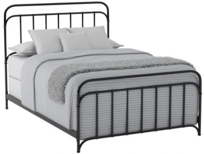 Bernards Shelby Black Complete Queen Metal Rod Bed in a Box | Bob Mills ...