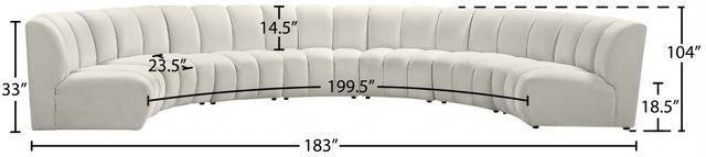 Meridian Furniture Infinity 7-Piece Cream Upholstered Modular Sectional-4