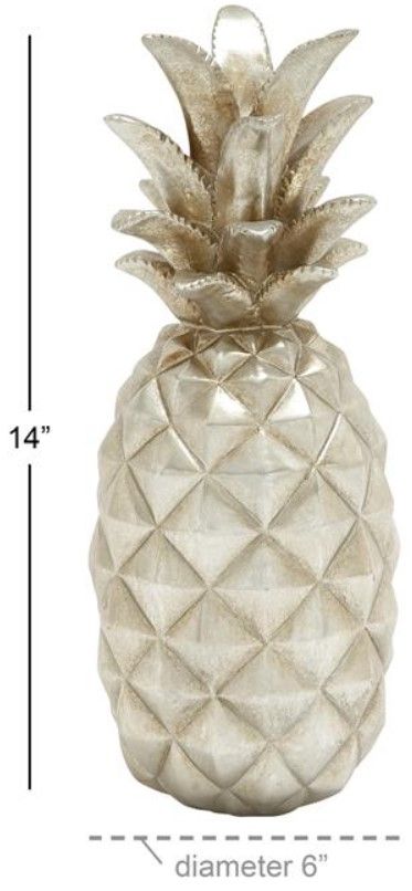 Deco Marche Silver 14" Pineapple Sculpture-1