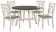 New Classic® Home Furnishings Maisie Brown Round Dining Table with White Base-2