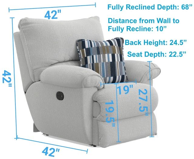 Catnapper Lenny Winter Power Lay Flat Recliner-2