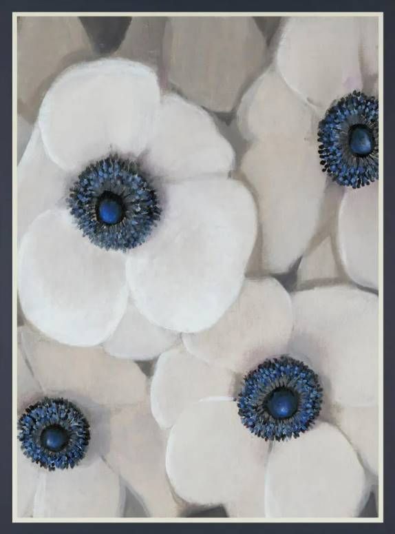 Classy Art White Anemone II by Tim OToole Mirrored Frame Wall Art-1