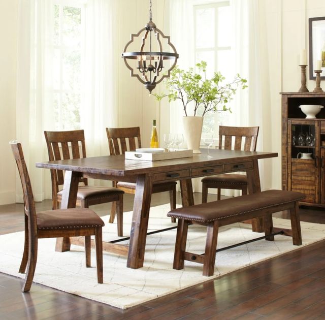 Jofran Inc. Cannon Valley Brown Trestle Dining Table-1