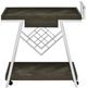 Coaster® Kinney Chrome/Gray 2-Tier Bar Cart with Storage Drawer-4