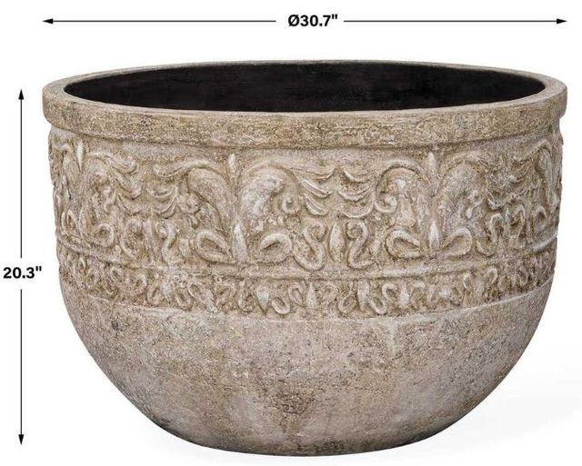 Uttermost® Regalia Weathered Stone-Like Indoor-Outdoor Planter-2
