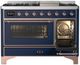 Ilve® Majestic III 48" Midnight Blue Pro Style Dual Fuel Natural Gas Range with Triple Glass Door and Copper Trim-3
