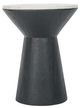 A & B Home Black Wood and Marble Pedestal Side Table-0