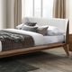 Furniture of America® Lenzburg 4-Piece Walnut/Beige Queen Bedroom Set-2