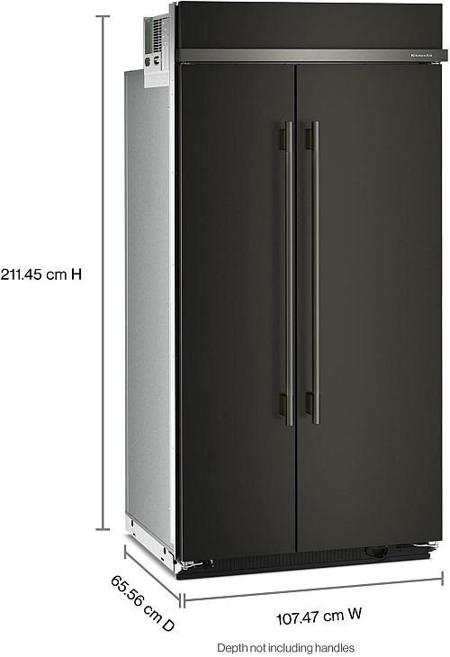 KitchenAid® 42" 25.5 Cu. Ft. Black Ore Built In Side-by-Side Refrigerator with Platinum Interior-3