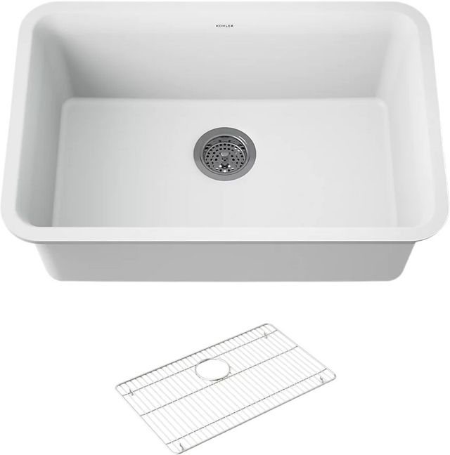 KOHLER® Cairn® Matte White 28" Undermount Single-Bowl Kitchen Sink-0