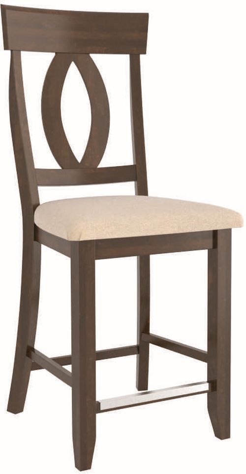 Canadel® Canadel Cognac Washed Upholstered Fixed Stool-0