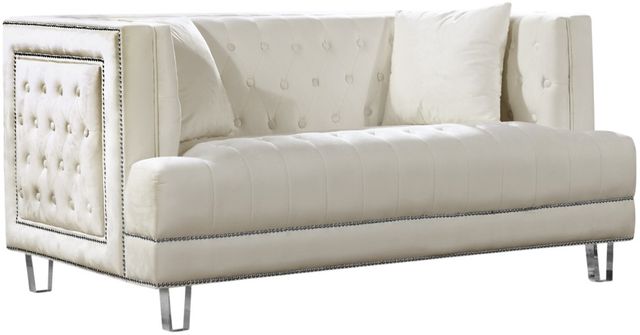 Meridian Furniture Lucas Cream Upholstered Loveseat-0