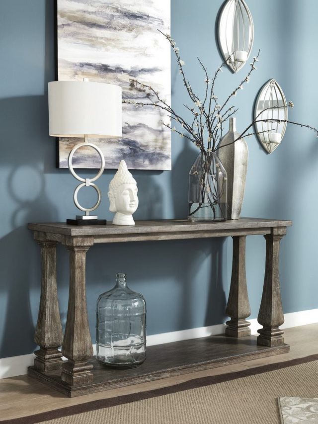Signature Design by Ashley® Johnelle Weathered Gray Sofa Table-4